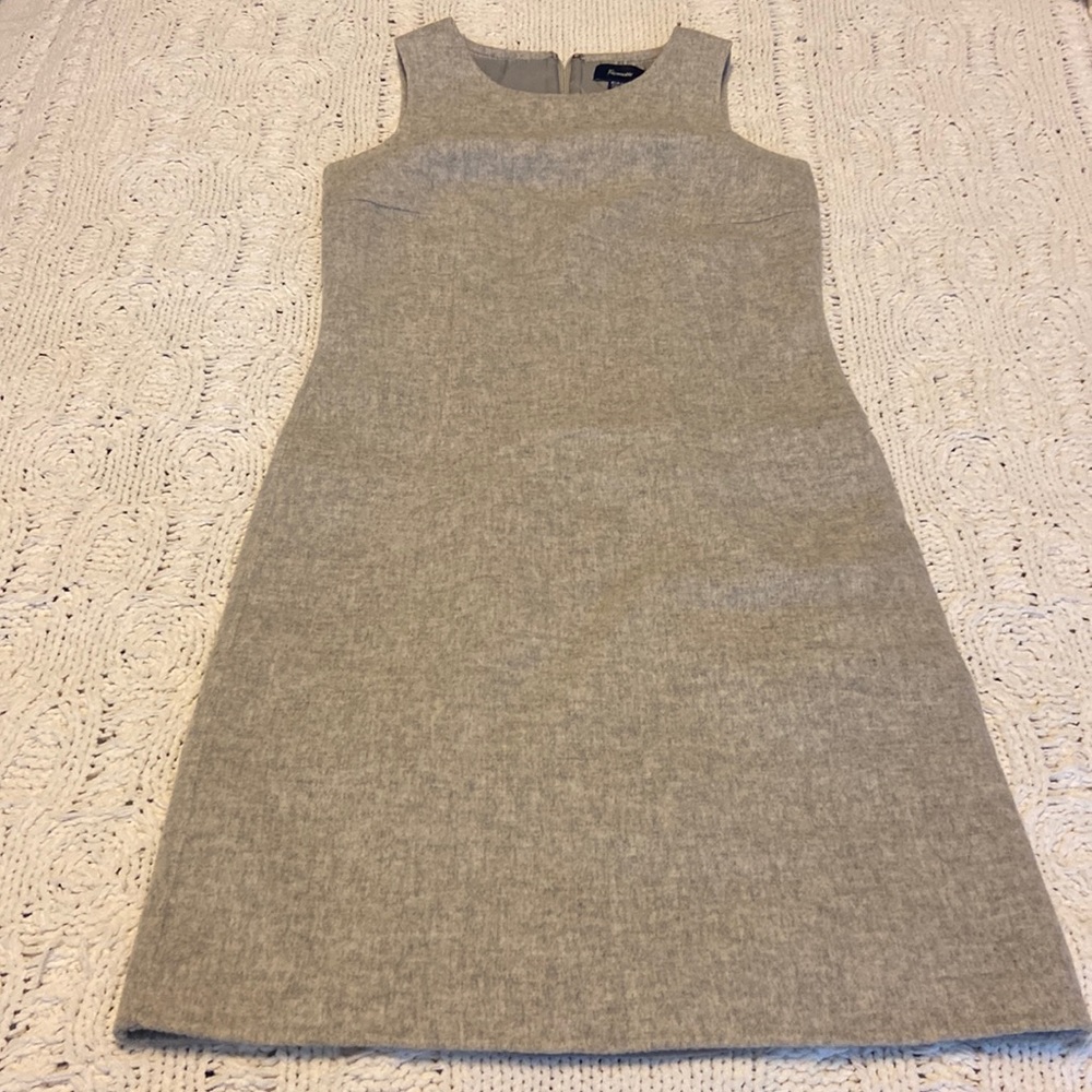 Faconnable gray wool blend sleeveless dress